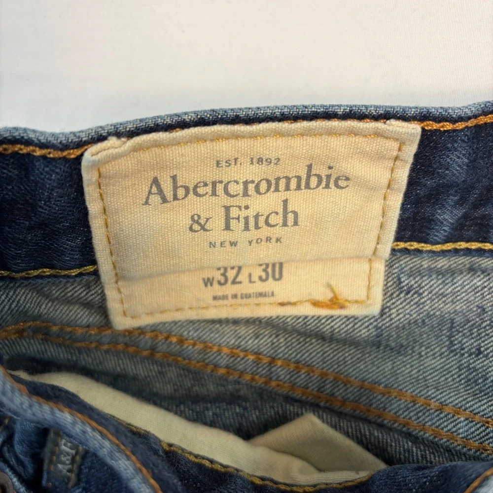 Abercrombie & Fitch Classic Straight Jeans Mens 32x30 Blue Button Fly Denim‎ Y2K